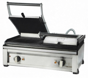 Гриль контактный электрический с двойной крышкой YUKON Star YDTM-CK, рифленые поверхности