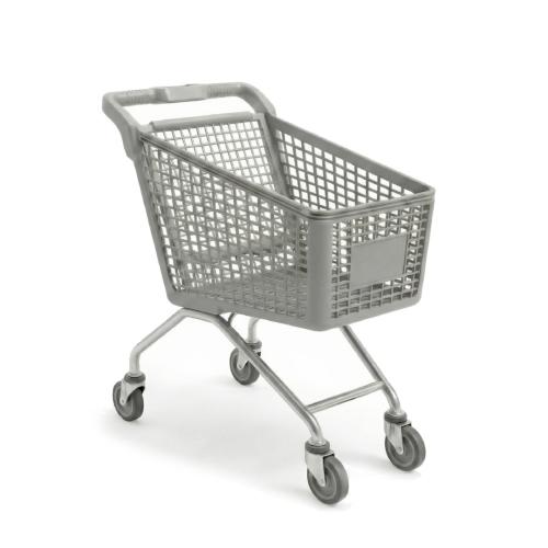 Тележка с пластиковой корзиной и металлическим основанием