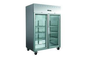 Шкаф морозильный YUKON GN1410BTG, объем 1476 л, 2 стеклянные двери