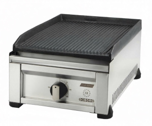 Гриль электрический 30 см YUKON Star YDI-30E, чугунная рифленая жарочная поверхность