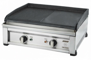 Гриль электрический 50 см YUKON Star YDI-50E, чугунная 1/2 рифленая, 1/2 гладкая жарочная поверхность