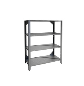 Стеллаж разборный Gastrolux, 4 сплошные полки, каркас - гнутый профиль 65х65, нерж. сталь AISI 430, 1200х500х1800