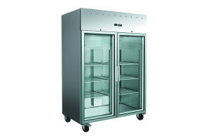 Шкаф холодильный YUKON GN1410TNG, объем 1476 л, 2 стеклянные двери