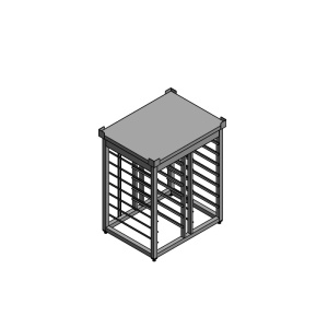 Подставка Gastrolux под пароконвектомат Movair Giorik, открытая, 2 секции на 7 уровней направляющих под GN1/1, со столешницей