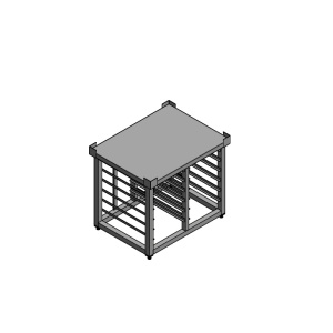 Подставка Gastrolux под пароконвектомат на 10 уровней Steambox Giorik, открытая, 2 секции на 6 уровней направляющих под GN1/1, со столешницей