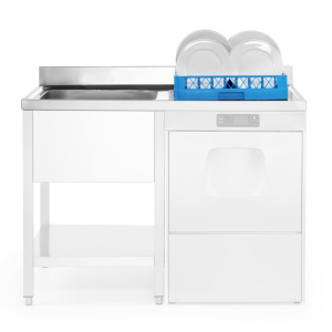 Столешница с 2 мойками и сливом без ножек Sammic FRLV-718/21I, 1800x700 мм, с левой сушкой