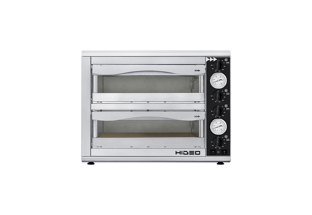 Печь для пиццы Prismafood HIDEO 2/40 GLASS & LIGHT, 4 термостата, двухкамерная по 1 пицце ø35 см купить в Москве | Балтик Мастер