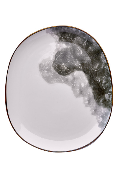 Тарелка фарфоровая обеденная белая "Galaxy", 270х233 мм, BUFETT, 640071