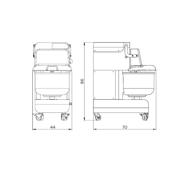 Тестомес двуручный Bernardi RS12, RS1223029, 2 скорости
