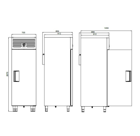 Шкаф морозильный YUKON VTS 610 N CR, объем 610 л, 1 сплошная дверь