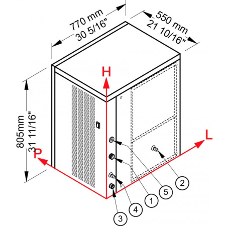 Льдогенератор модульный (трапециевидный лед) BREMA VM 900W, водяное охлаждение (380 В)