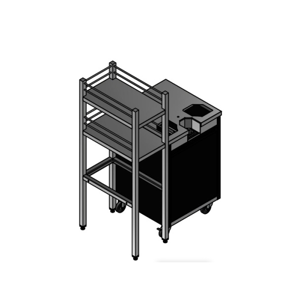 Подставка Gastrolux под соковыжималку Versatile, закрытая с 3-х сторон, распашная дверца, 2 отверстия для сброса жмыха, 481х506х781