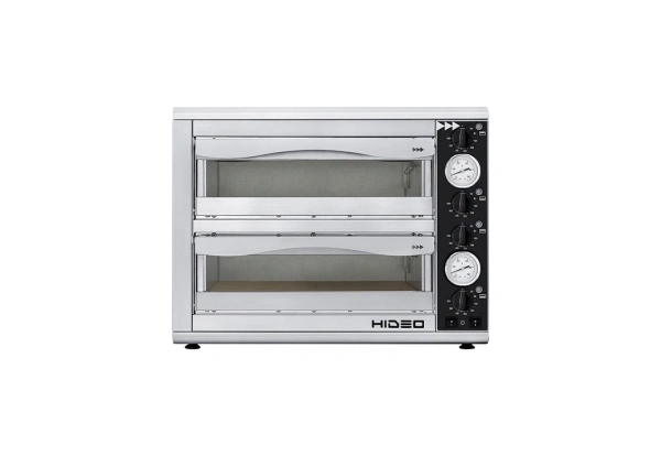 Печь для пиццы Prismafood HIDEO 2/40 GLASS & LIGHT, 4 термостата, двухкамерная по 1 пицце ø35 см