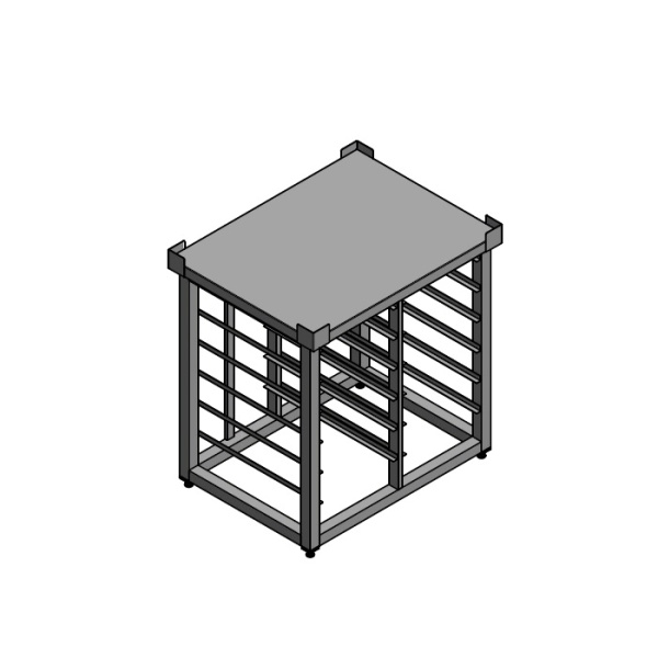 Подставка Gastrolux под пароконвектомат на 6 уровней Steambox Giorik, открытая, 2 секции на 6 уровней направляющих под GN1/1, со столешницей