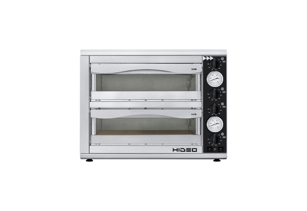 Печь для пиццы Prismafood HIDEO 2/40 GLASS & LIGHT, 4 термостата, двухкамерная по 1 пицце ø35 см