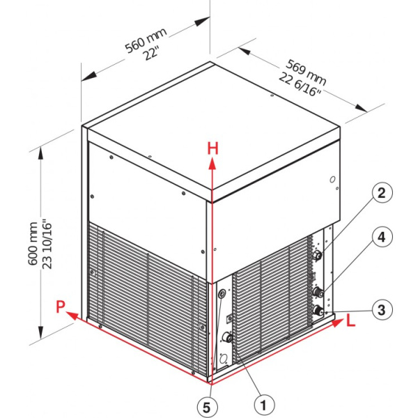 Льдогенератор модульный (колотый лед) BREMA TM 140W, водяное охлаждение