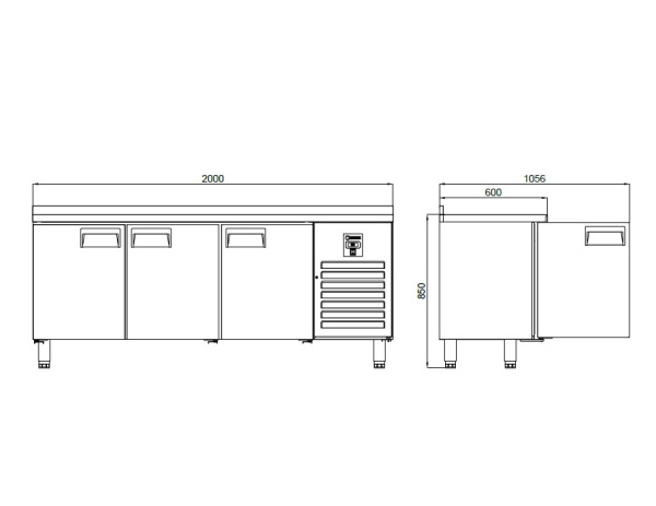 Стол холодильный YUKON CTS 440 CR, объем 440 л, 3 сплошные двери