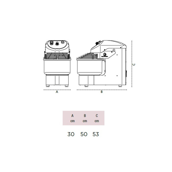 Тестомес Sunmix с фиксированной дежой EASY10_R_Lights