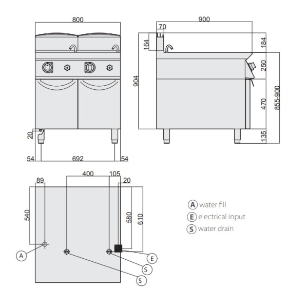 Макароноварка Giorik Unika 900 CPE946, электрическая, напольная, 40+40 л
