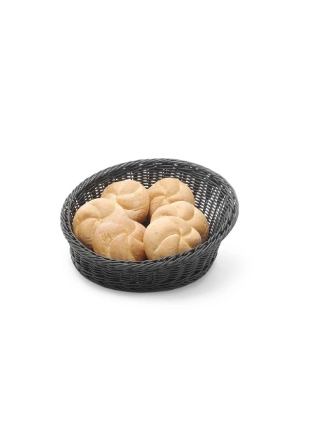 Корзинка для хлеба с закругленными углами HENDI 426579, наклонная, ø310x(H)120 мм, черная