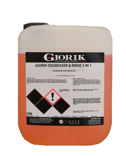 Средство моющее и ополаскивающее 2в1 DEGREASER&RINSE Giorik 7080542, 1 канистра х 5 кг