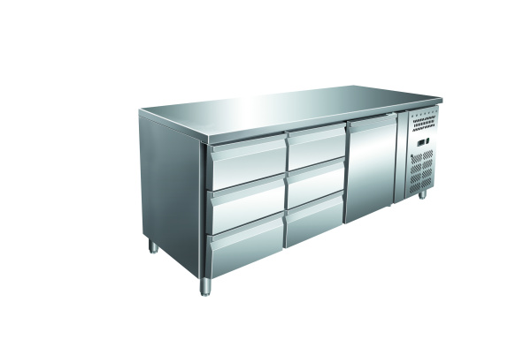 Стол холодильный YUKON GN3150TN, объем 465 л, 6 выдвижных ящиков, 1 сплошная дверь