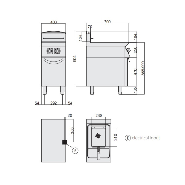 Фритюрница Giorik Unika 700 FE7113, электрическая, напольная, 13 л