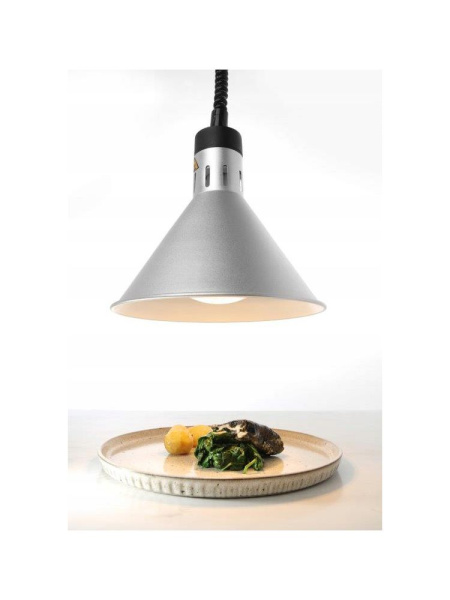 Лампа коническая для подогрева блюд с регулируемой высотой, серебрянный, HENDI 273869
