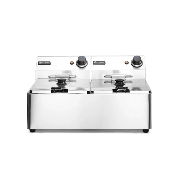 Фритюрница настольная Yukon YFD-16NBK, 8+8 л, двойная, без крана
