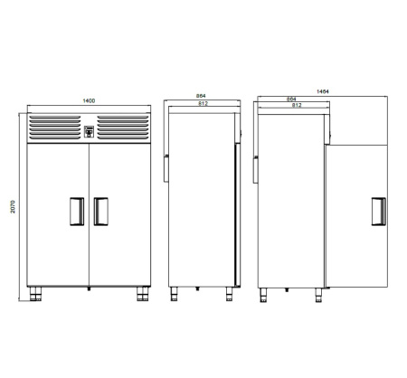 Шкаф холодильный для кондитерских изделий YUKON VTS T 1340, объем 1340 л, 2 сплошные двери, 44 уровня 400х600