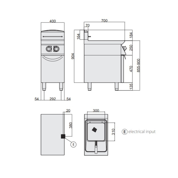 Фритюрница Giorik Unika 700 FE7117, электрическая, напольная, 17 л