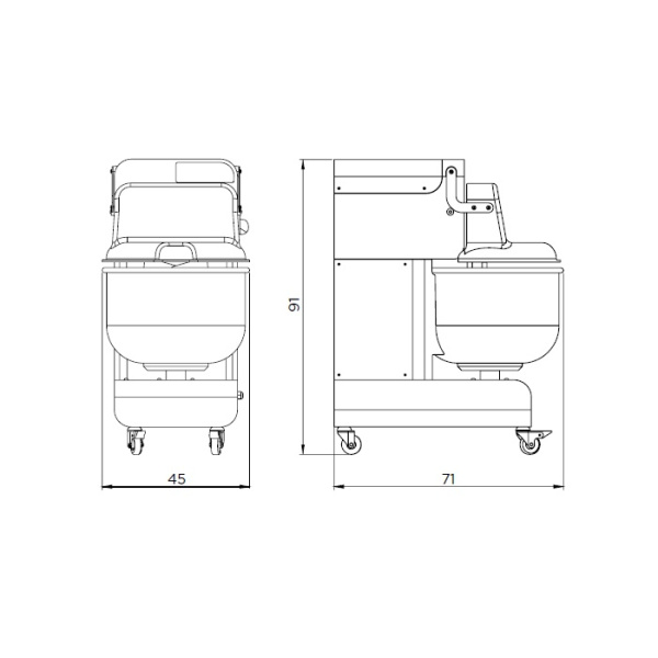 Тестомес двуручный Bernardi RS24, RS2423029, 2 скорости