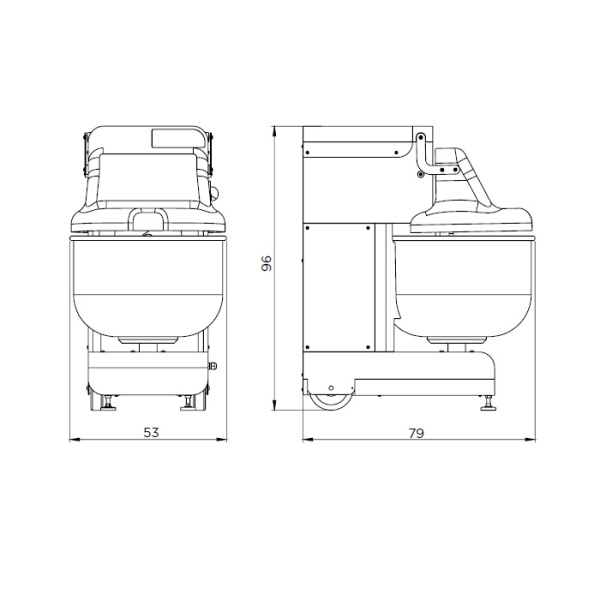 Тестомес двуручный Bernardi RS48, RS4823029, 2 скорости