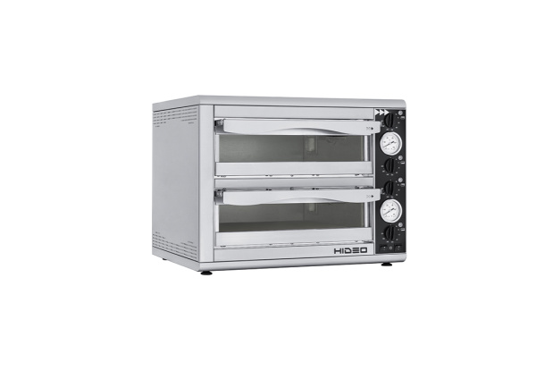 Печь для пиццы Prismafood HIDEO 2/40 GLASS & LIGHT, 4 термостата, двухкамерная по 1 пицце ø35 см