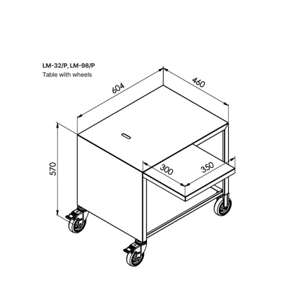 Основание из нержавеющей стали с колесами для LM-98/P Koneteollisuus Oy ELMP09802
