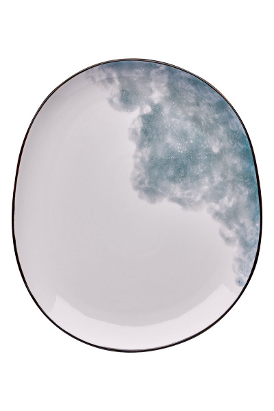 Тарелка фарфоровая обеденная белая "Galaxy", 232х198 мм, BUFETT, 640072