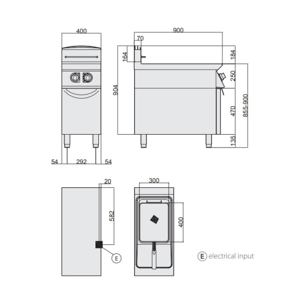 Фритюрница Giorik Unika 900 FE9121, электрическая, напольная, 21 л