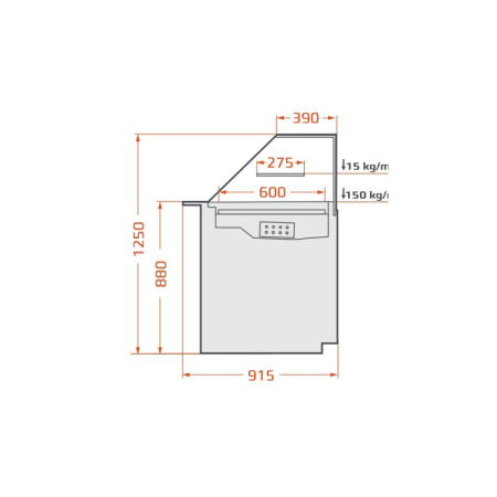 Витрина кондитерская холодильная ES SYSTEM K LCV VOLANS 02 0,9