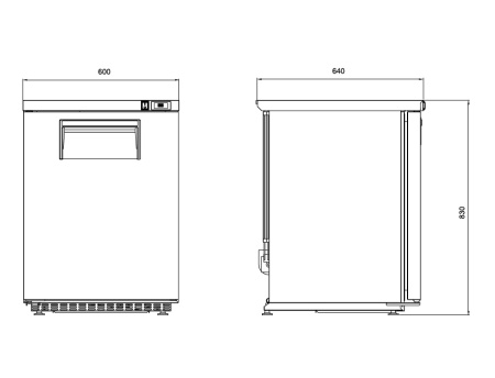 Шкаф холодильный барный YUKON OTS 140, объем 140 л, 1 сплошная дверь