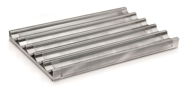 Противень перфорированный Atrepan TAF4060TR5CL60N, 600х400х43, 5 волн, для багетов, без покрытия