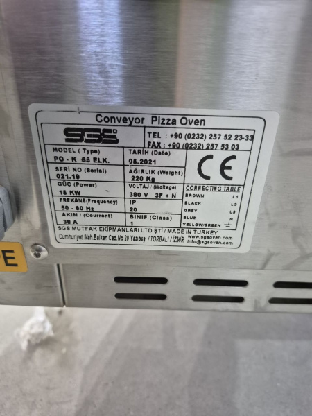 Печь для пиццы электрическая SGS Oven 100.02 PO-K 65 E Б/У