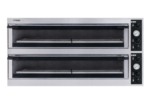 Печь для пиццы Prismafood TRAYS D/GLASS 66L двухкамерная по 6 пицц ø40 см